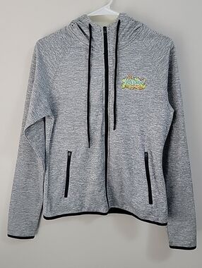 Running Man Gray Green Zip Women's S Scooby Doo Run  Hoodie Sweatshirt NWOT